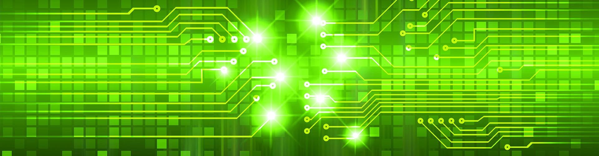 Data streams in green
